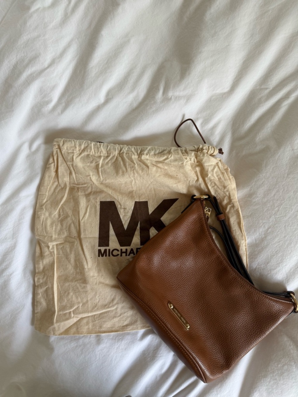 Michael Kors Brown Pebbled Leather Crossbody Purse